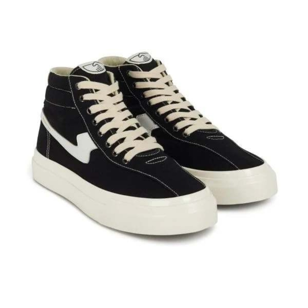 Stepney Workers Club Hi-Top Canvas Sneakers Casual Shoes‎ Black White Sz 38